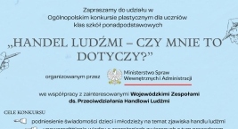 Konkurs plastyczny dla uczniów szkół ponadpodstawowych - „Handel ludźmi - czy mnie to dotyczy?”