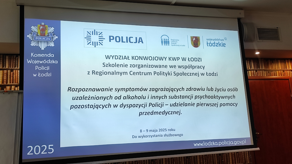 Szkolenie „Rozpoznawanie symptomów zagrażających zdrowiu lub życiu osób uzależnionych od alkoholu i innych substancji psychoaktywnych pozostających w dyspozycji Policji - udzielanie pierwszej pomocy przedmedycznej"
